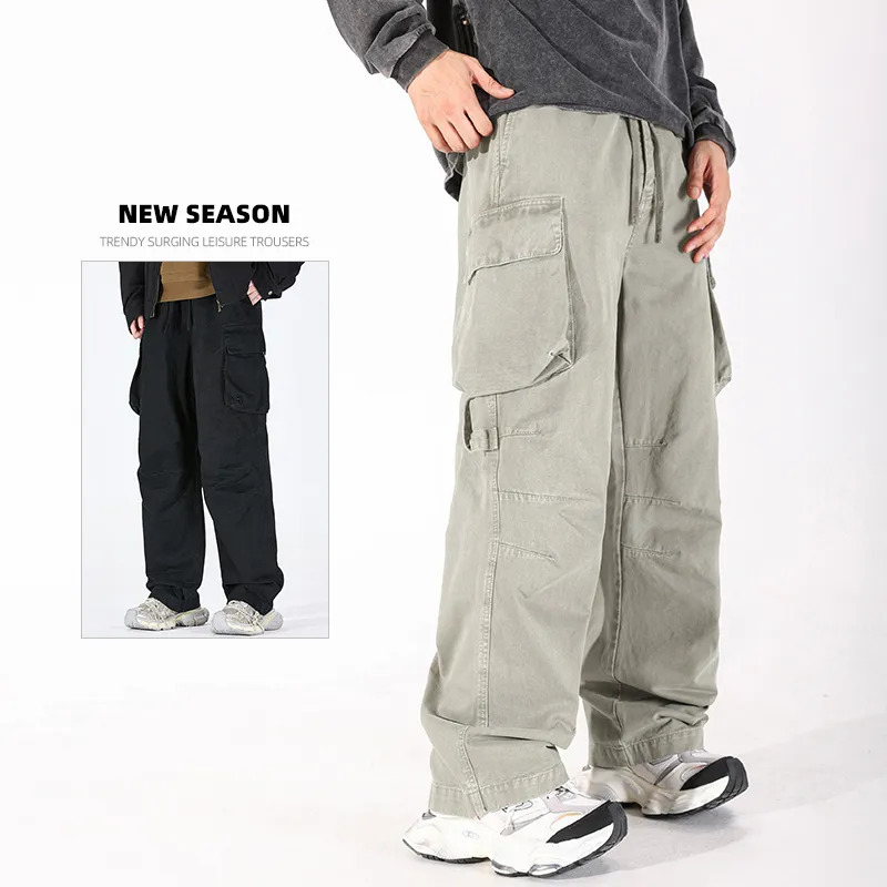 WHELVE Casual Pants Unisex Khaki-5