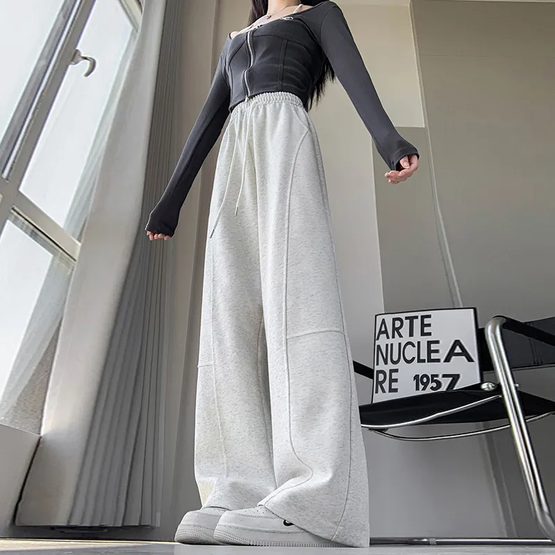WHELVE Casual Pants Unisex White Heather Gray-2