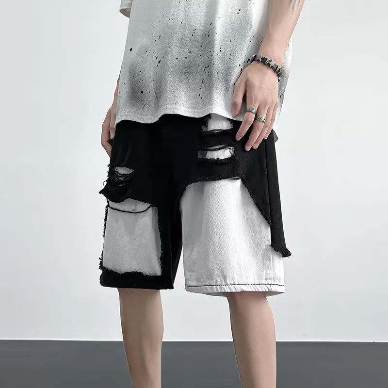 PAINT STAIN Denim Shorts Unisex-3
