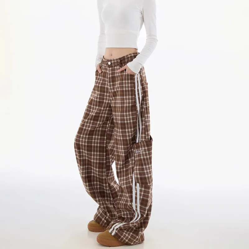 WHELVE Casual Pants Unisex Coffee-4