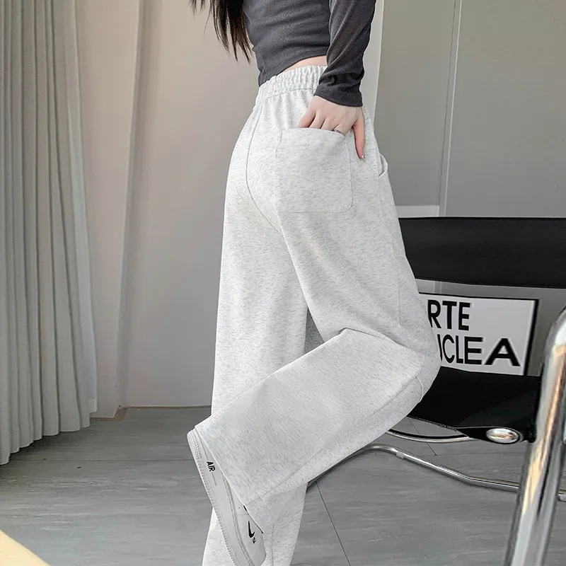 WHELVE Casual Pants Unisex White Heather Gray-4