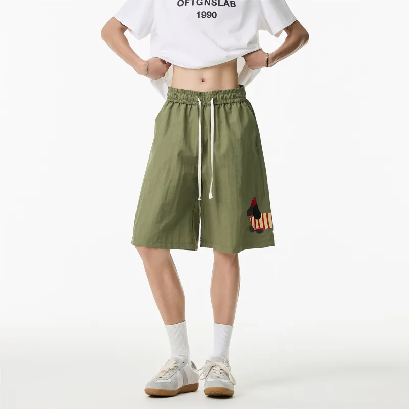 WHELVE Casual Shorts Unisex Green-2