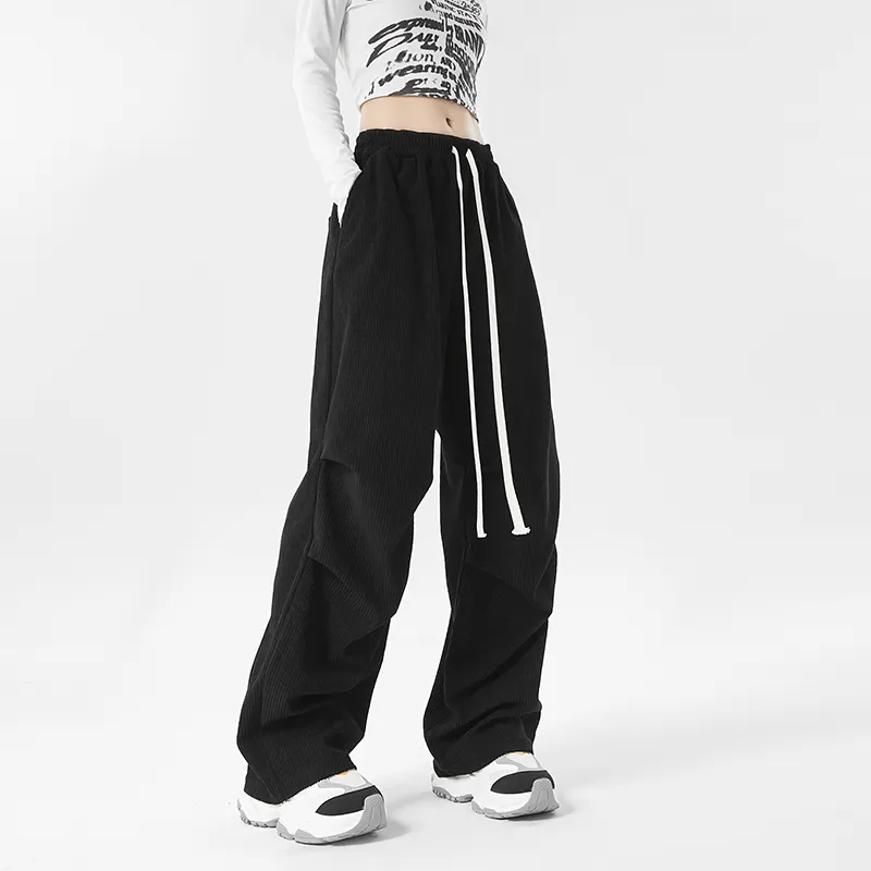 WHELVE Casual Pants Unisex Black-4