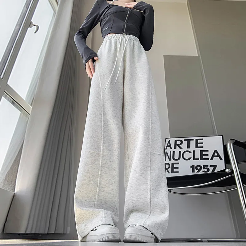 WHELVE Casual Pants Unisex White Heather Gray-3