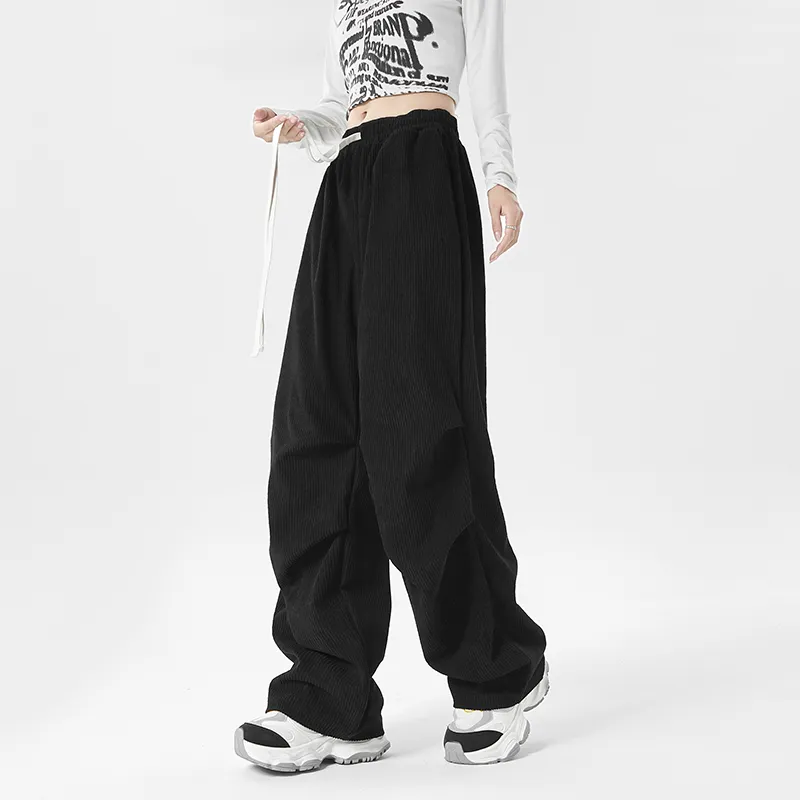 WHELVE Casual Pants Unisex Black-3