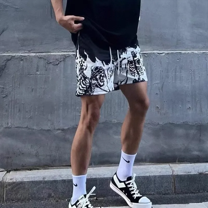 WHELVE Casual Shorts Unisex Black-5
