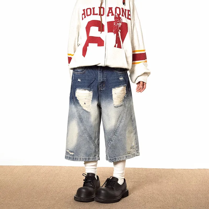 WHELVE Denim Shorts Unisex Blue-5