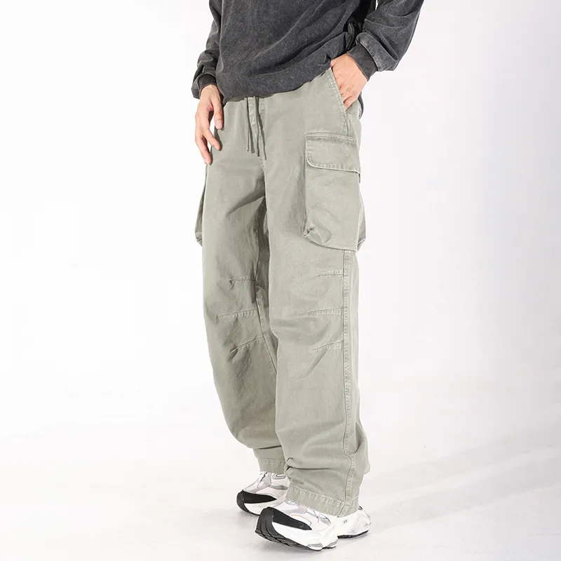 WHELVE Casual Pants Unisex Khaki-4