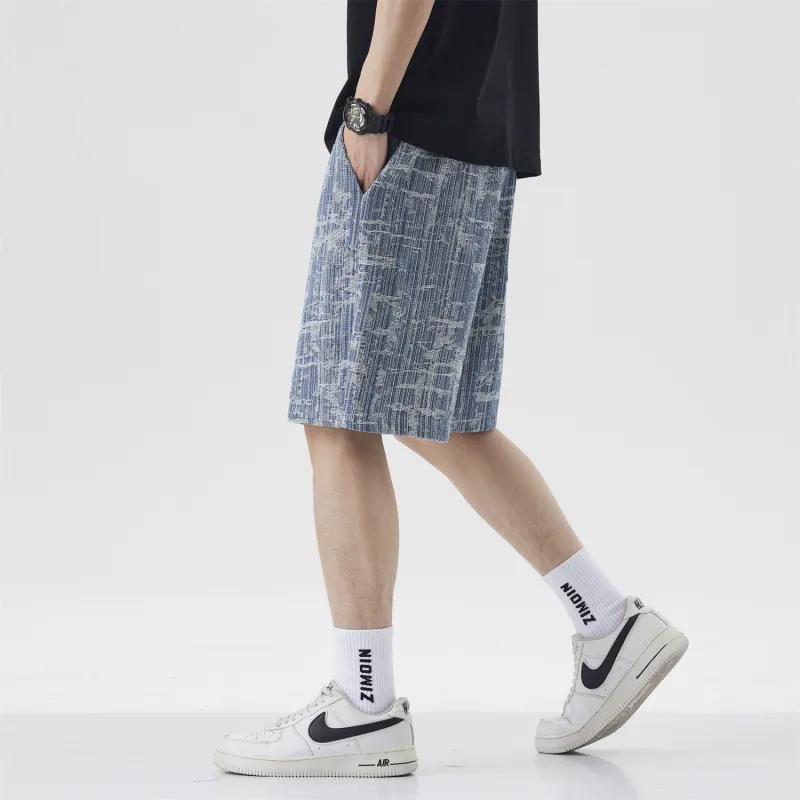 WHELVE Denim Shorts Unisex Light Blue-4