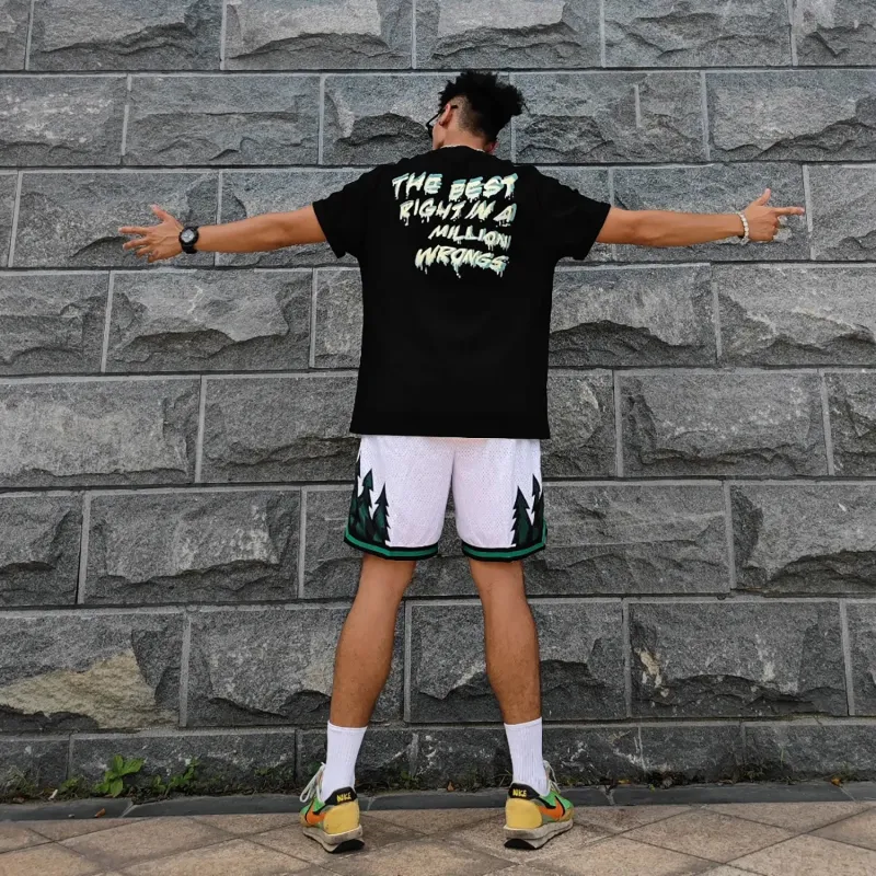 WHELVE Casual Shorts Unisex White-3