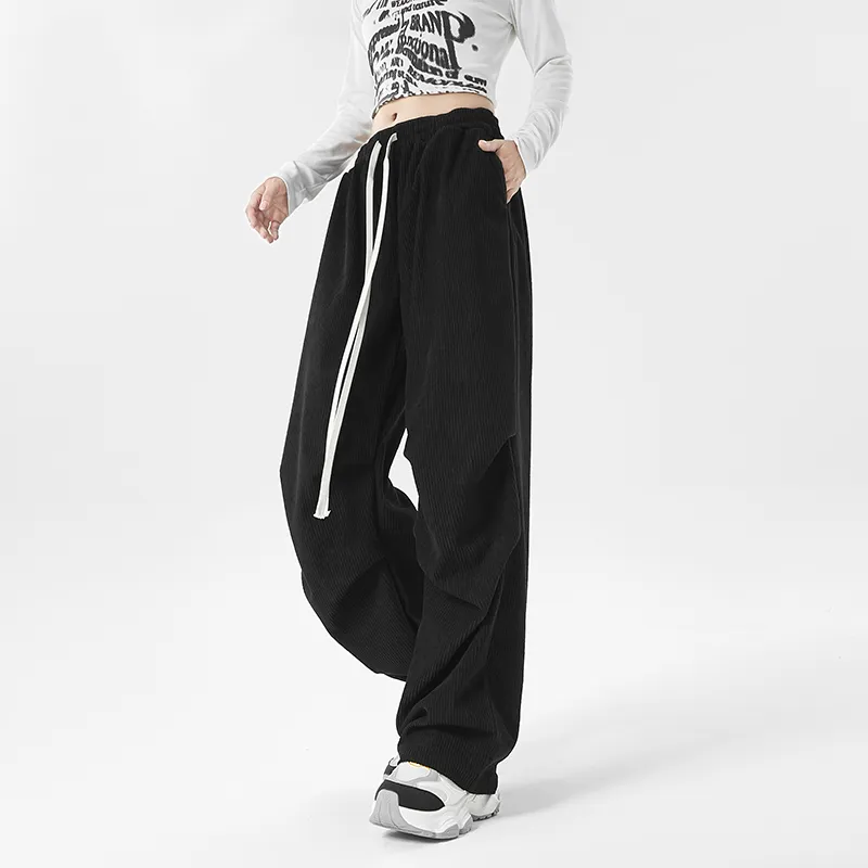 WHELVE Casual Pants Unisex Black-2