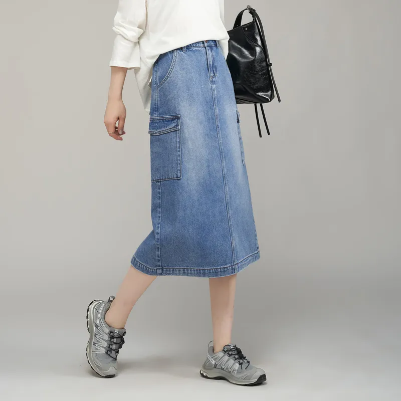 YALIDA Denim Long Skirts Women's-4