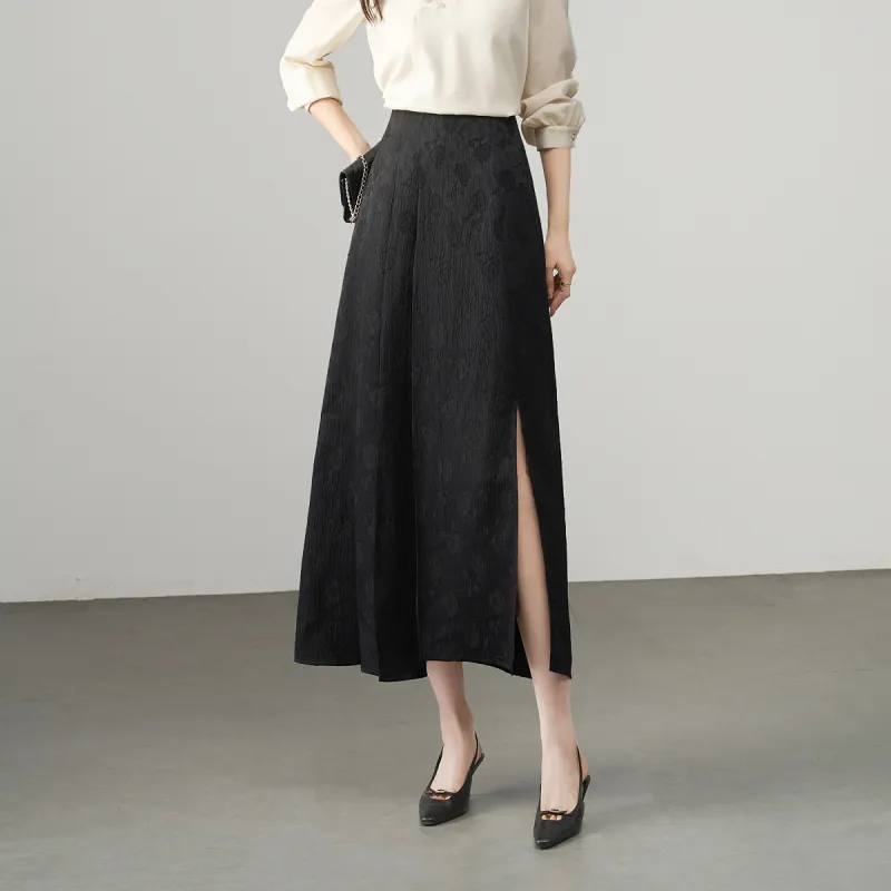 YALIDA Casual Long Skirts Women's Black-4