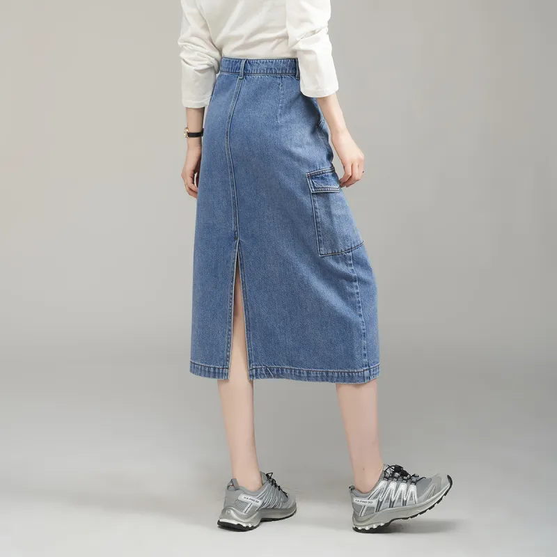 YALIDA Denim Long Skirts Women's-5