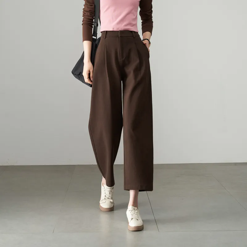 YALIDA Casual Pants Women's Cocoa Brown Coffee-2