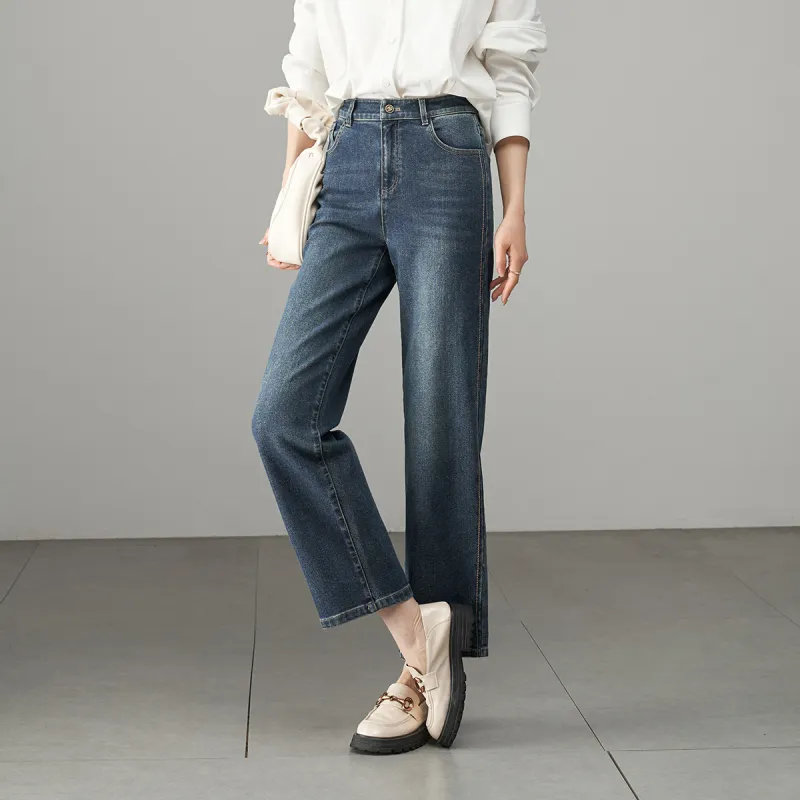 YALIDA Jeans Women's Vintage Blue-9