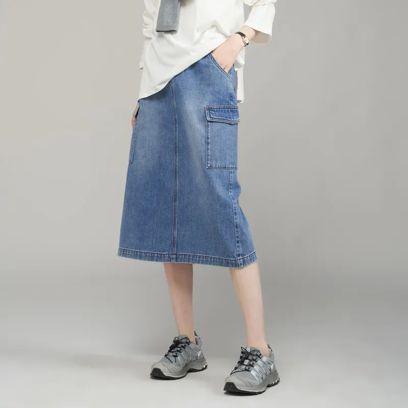 YALIDA Denim Long Skirts Women's-3