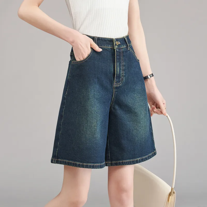 YALIDA Denim Shorts Women's Blue-3