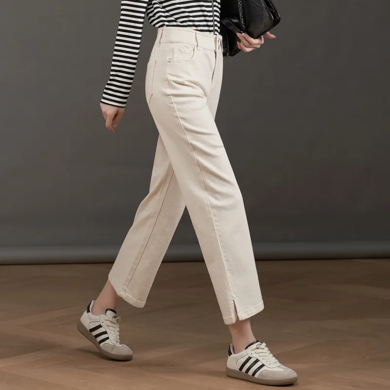 YALIDA Jeans Women's Beige-2