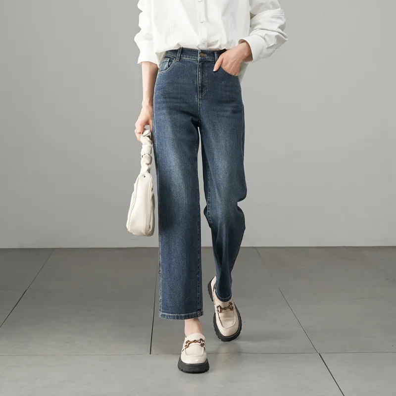 YALIDA Jeans Women's Vintage Blue-10