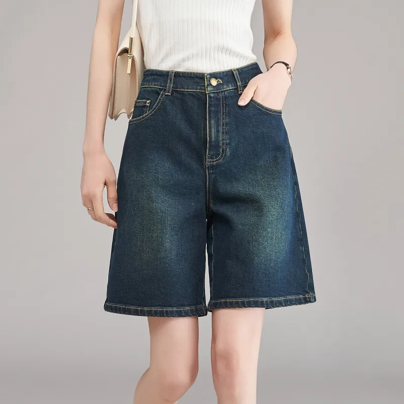 YALIDA Denim Shorts Women's Blue-2