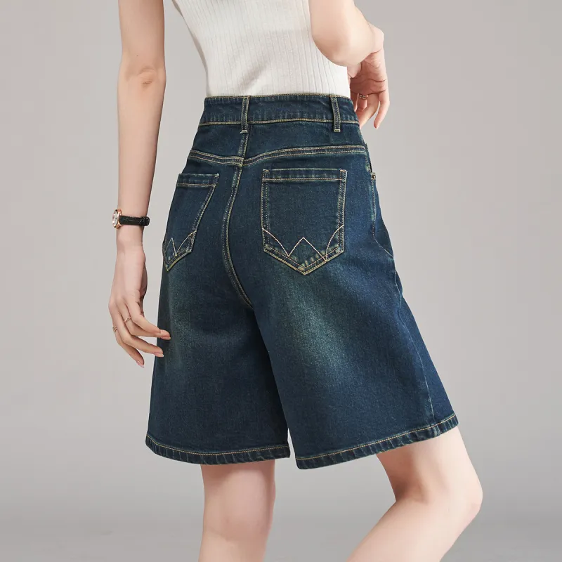 YALIDA Denim Shorts Women's Blue-5