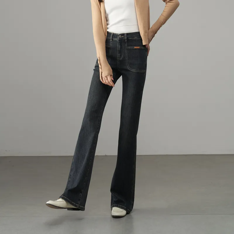 YALIDA Jeans Women's Dark Gray Blue-5