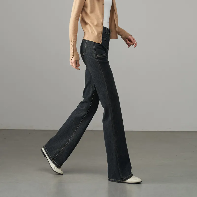 YALIDA Jeans Women's Dark Gray Blue-4