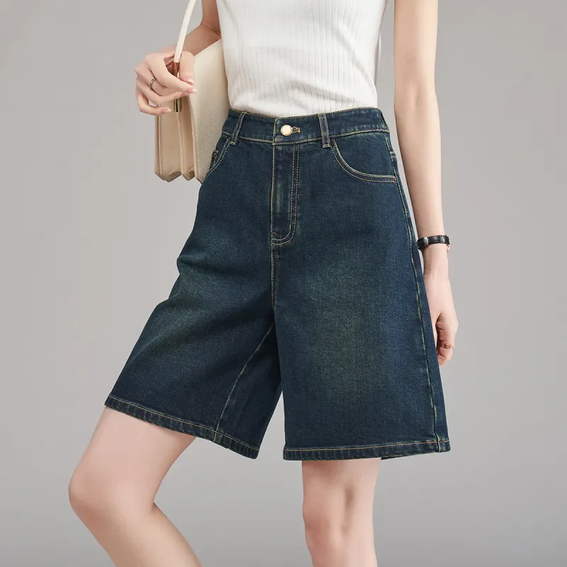 YALIDA Denim Shorts Women's Blue-4