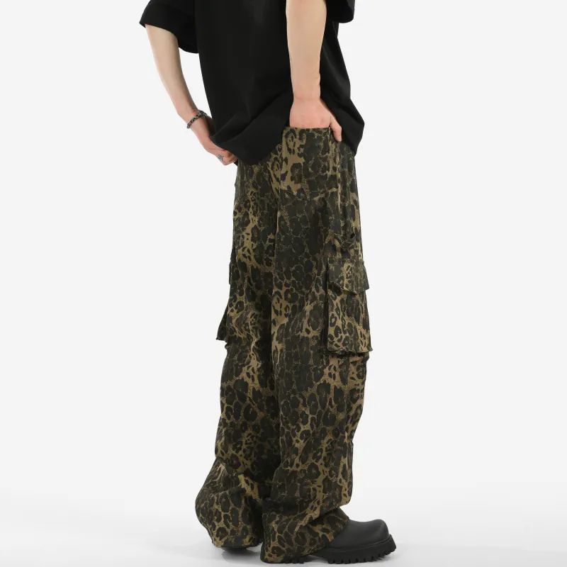 K411 Jeans Unisex Leopard Print-4