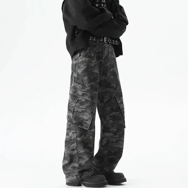 K411 Jeans Unisex Camouflage Gray-1