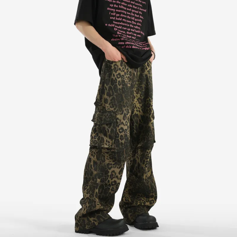 K411 Jeans Unisex Leopard Print-3