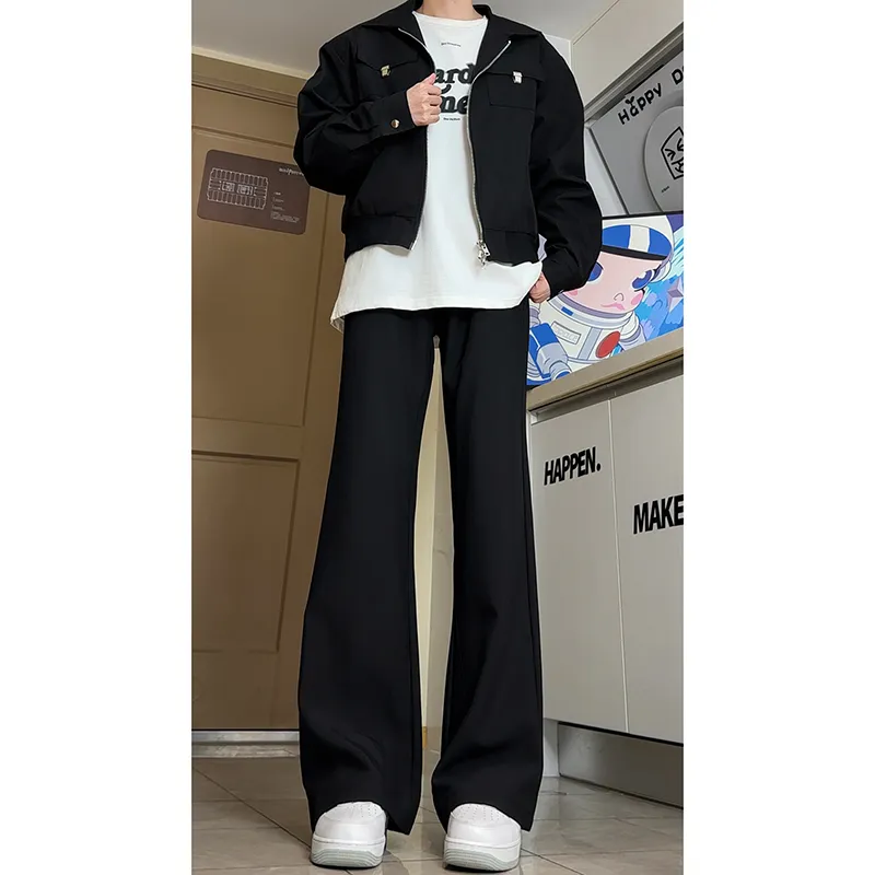 K411 Casual Pants Unisex Black-3