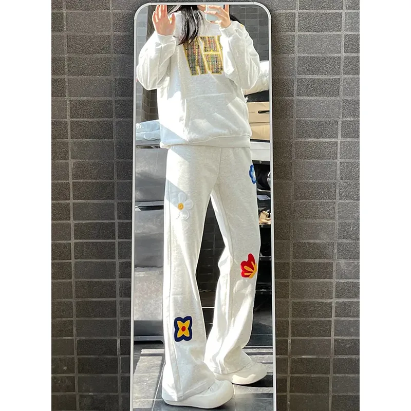 K411 Casual Pants Unisex White-3