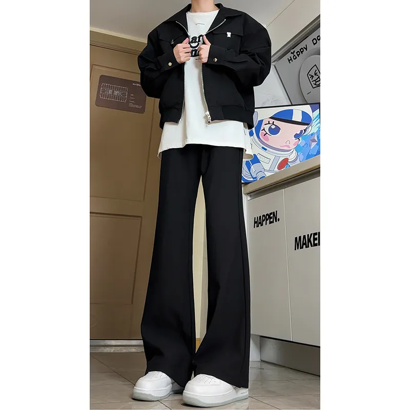 K411 Casual Pants Unisex Black-2