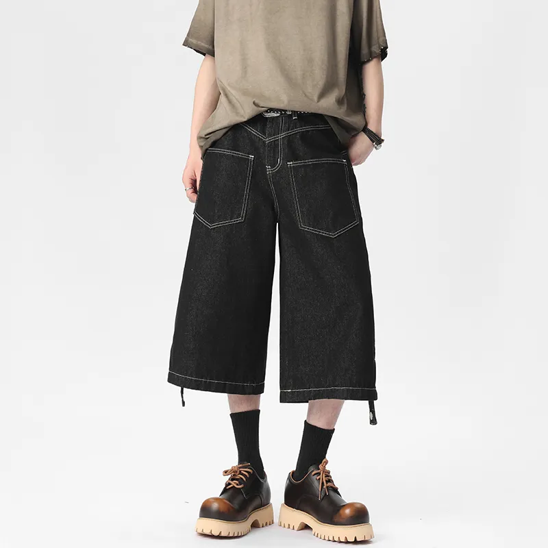 K411 Denim Shorts Unisex Original Denim Black-3