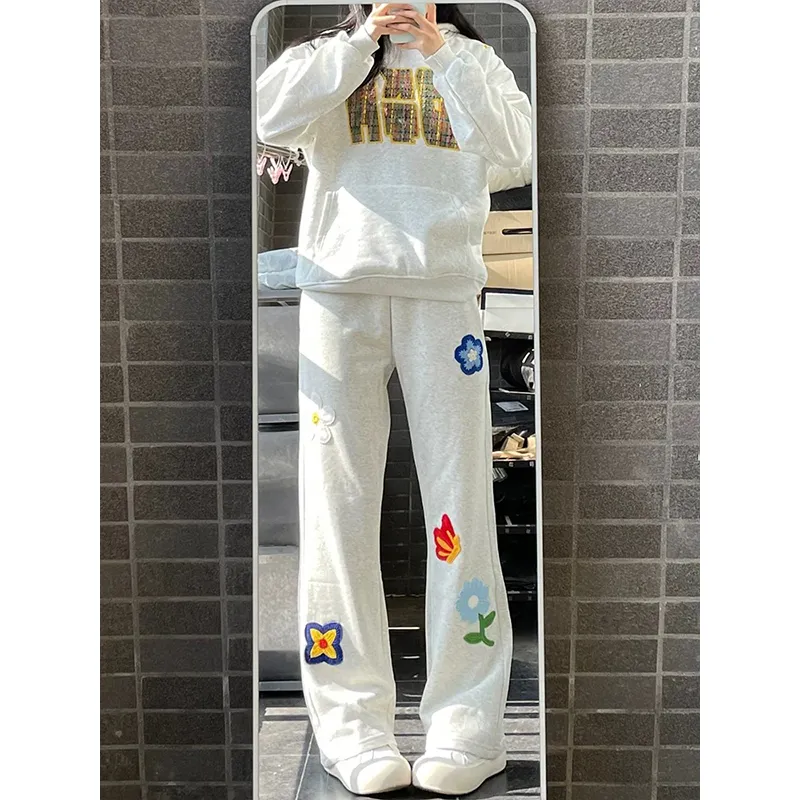 K411 Casual Pants Unisex White-4
