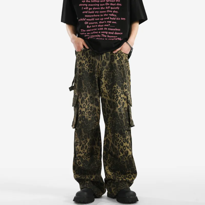 K411 Jeans Unisex Leopard Print-1