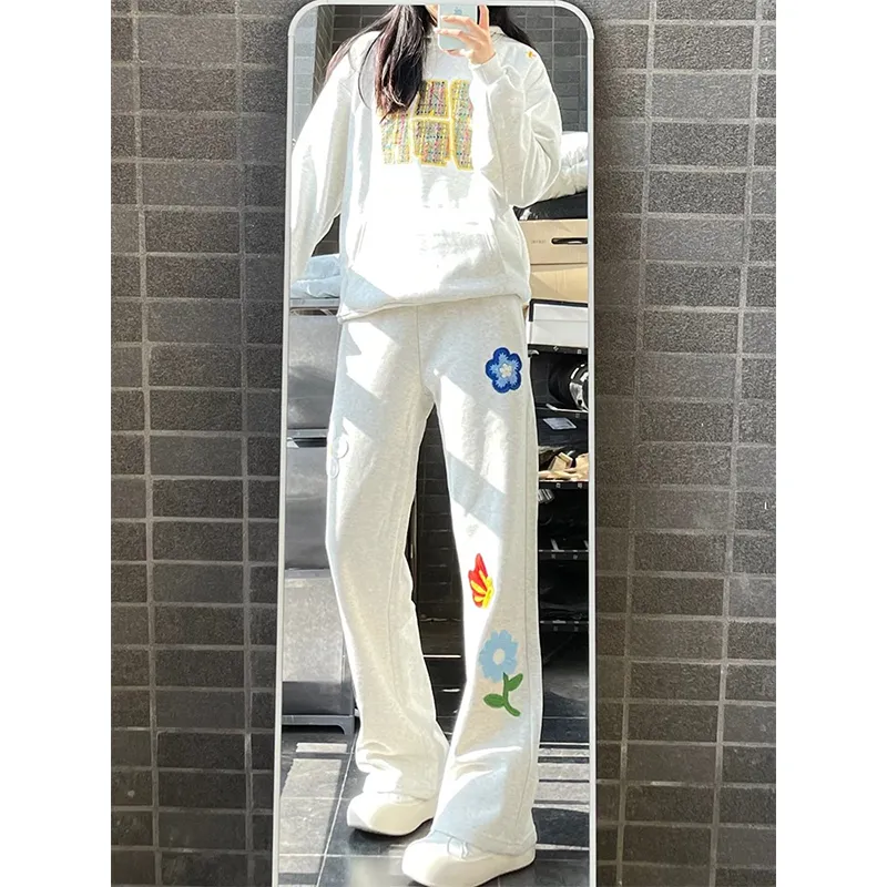 K411 Casual Pants Unisex White-5