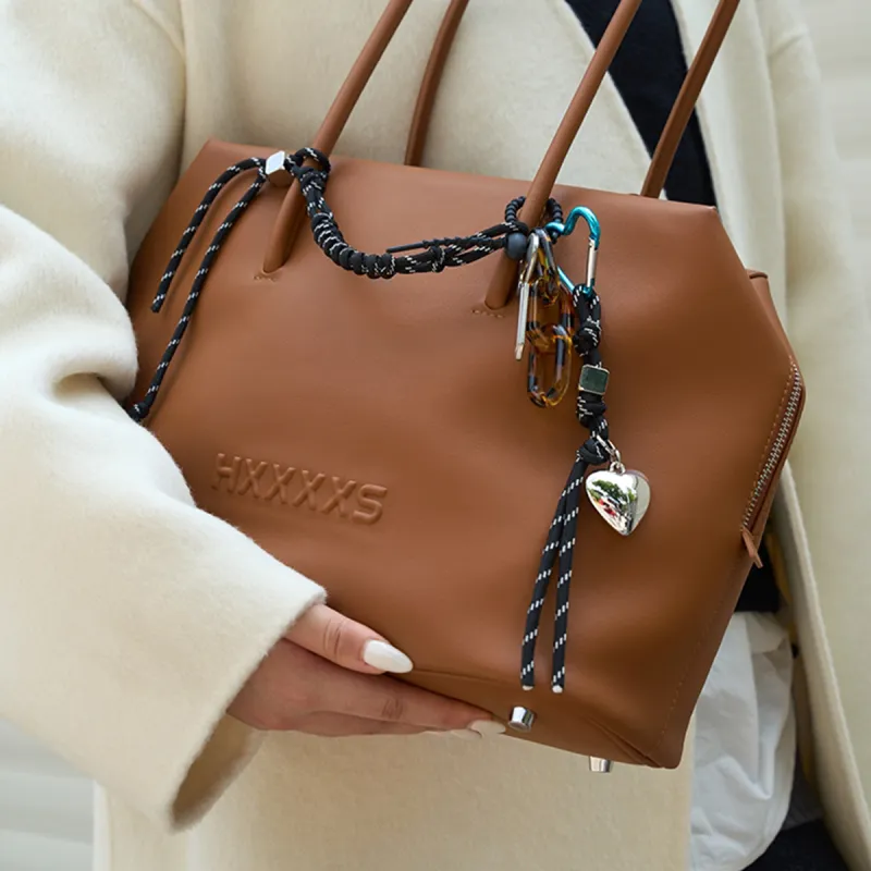 HXXXXS Cow Leather Handbag, Shoulder Bag Women's Brown-1