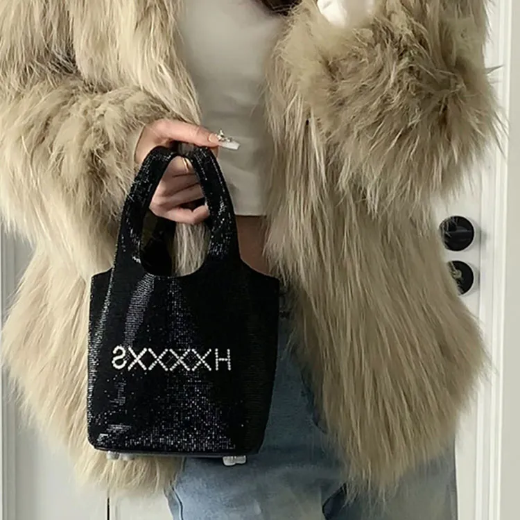 HXXXXS Cow Leather Bucket Bag Handbag Tubas Women's Dove Gray/Black-15