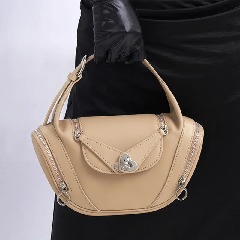 HXXXXS Top Grain Cow Leather Handbag Women's Black/Cookie/Floral Pink-11