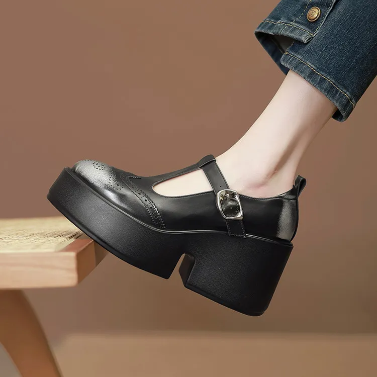 Su Yanjiao Chunky Heel High Heels Women's-3