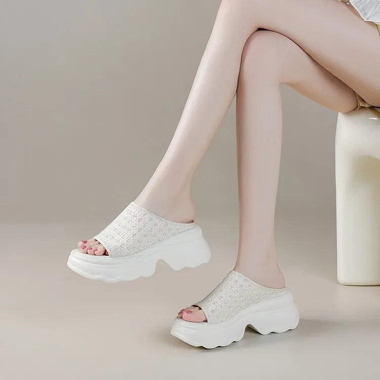 Su Yanjiao Rubber Foam Outsole Quiet Slip Resistant Cushioning Slide Slippers Women's-7