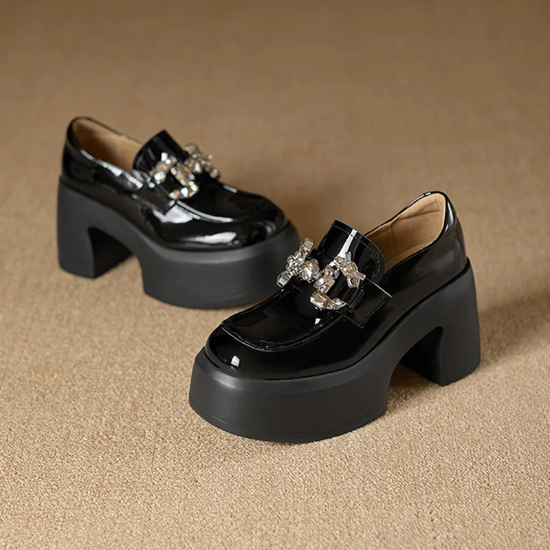Su Yanjiao Chunky Heel High Heels 9CM Women's Black-1