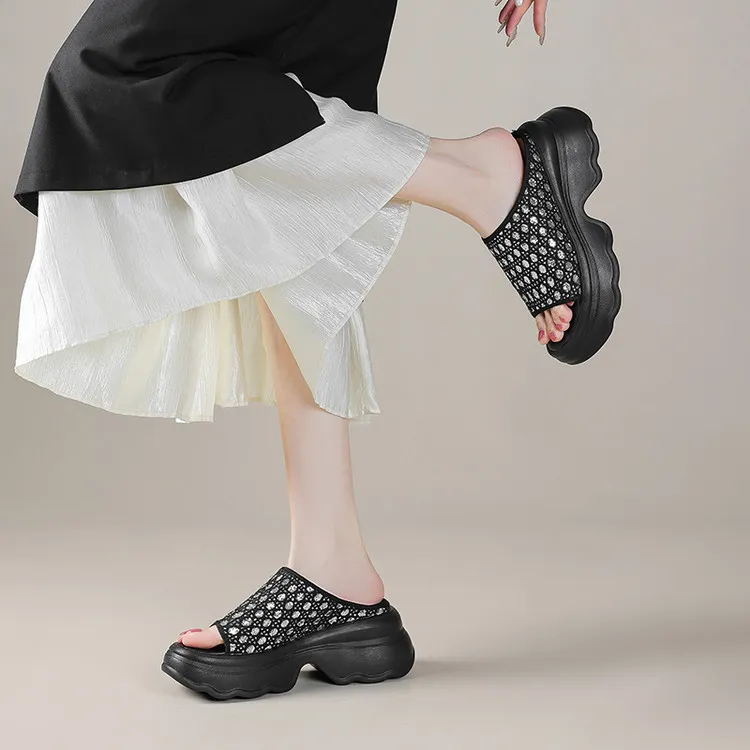 Su Yanjiao Rubber Foam Outsole Quiet Slip Resistant Cushioning Slide Slippers Women's-4