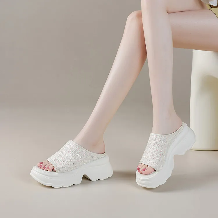 Su Yanjiao Rubber Foam Outsole Quiet Slip Resistant Cushioning Slide Slippers Women's-8