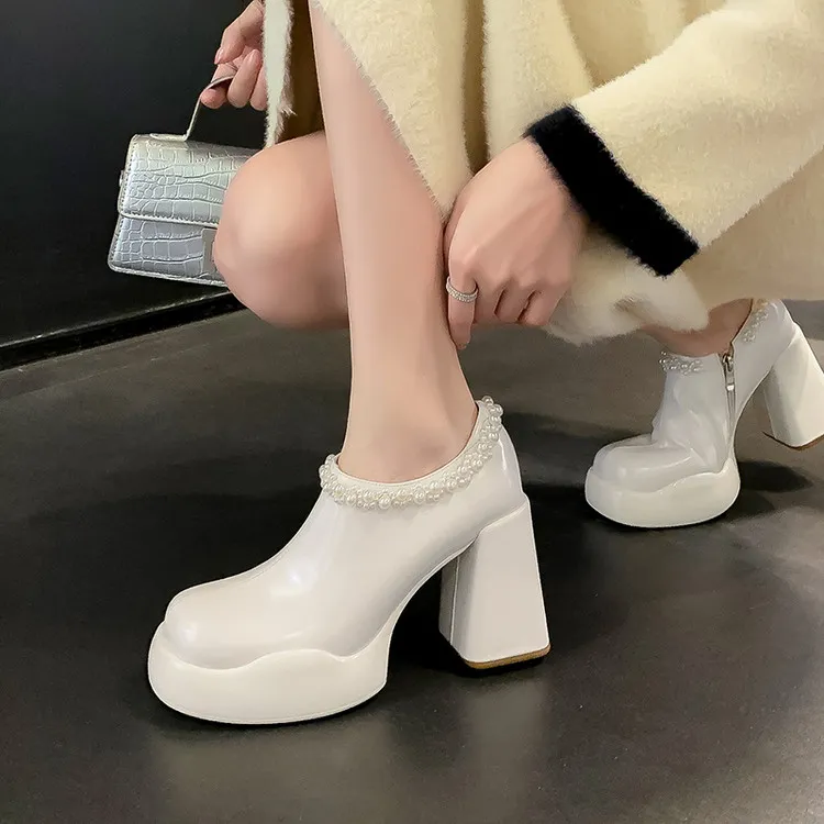 Su Yanjiao Chunky Heel High Heels Women's-1