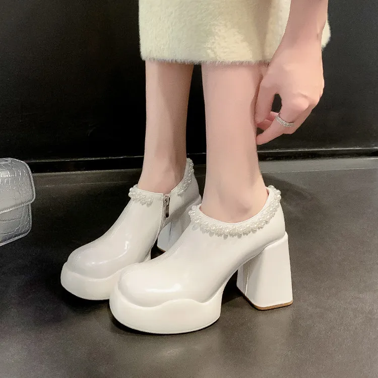 Su Yanjiao Chunky Heel High Heels Women's-3
