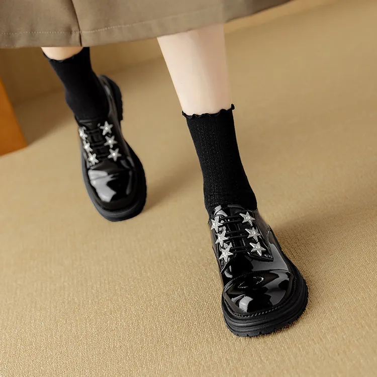 Su Yanjiao Casual Single Shoes 3.5CM Women's Black-2